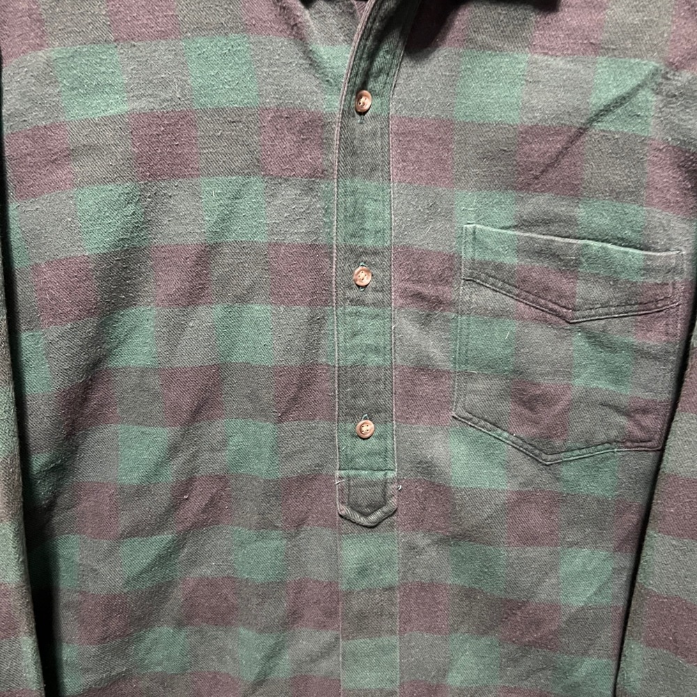 Ralph Lauren Country Mens Green Black Buffalo Plaid Flannel Shirt Size 10 - Picture 5 of 8